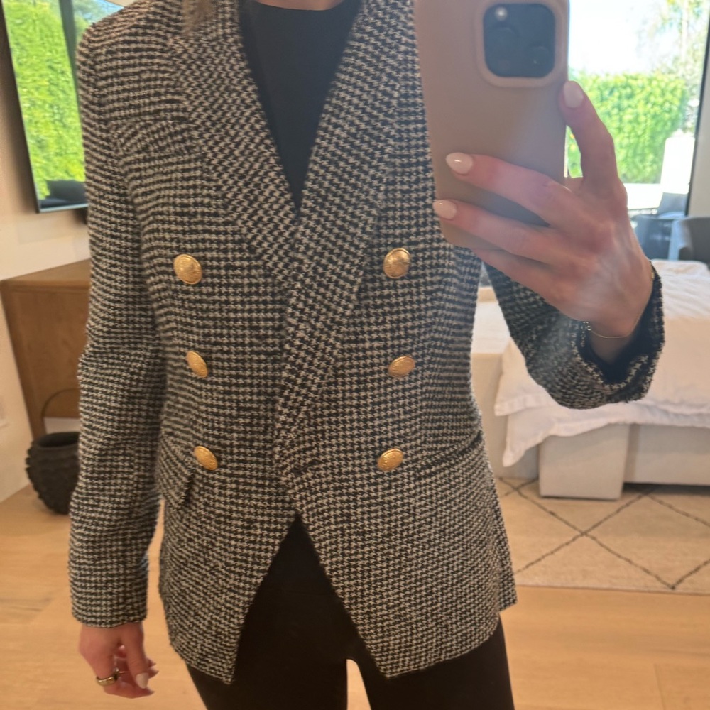 Express double breasted tweed houndstooth blazer. Like new!